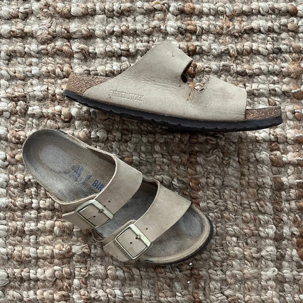 Birkenstock Arizona Tobacco Brown Oiled Leather Sandals EU 39 Narrow US 8-8.5